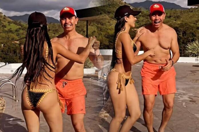 "El abuelo y su nieta": las críticas contra Jhonny Rivera y su novia no paran La pareja, que disfrutaba de la celebración bajo el sol, compartió un momento de complicidad en la pista de baile. Sin embargo, un giro de Jhonny dejó a su novia sumergida en la piscina. Las críticas en redes no tardaron en llegar.