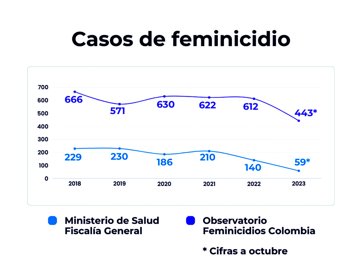 Feminicidio, una pesadilla latente El año también estuvo marcado por feminicidios mediáticos como el de Luz Mery Tristán en Cali, o el vil asesinato de Érika Aponte en un centro comercial de Bogotá, casos que son solo el reflejo de un grave problema que, a la fecha, ha cobrado la vida de 443 mujeres y hay registro de otros 378 intentos de feminicidio, un delito que no debemos tolerar.