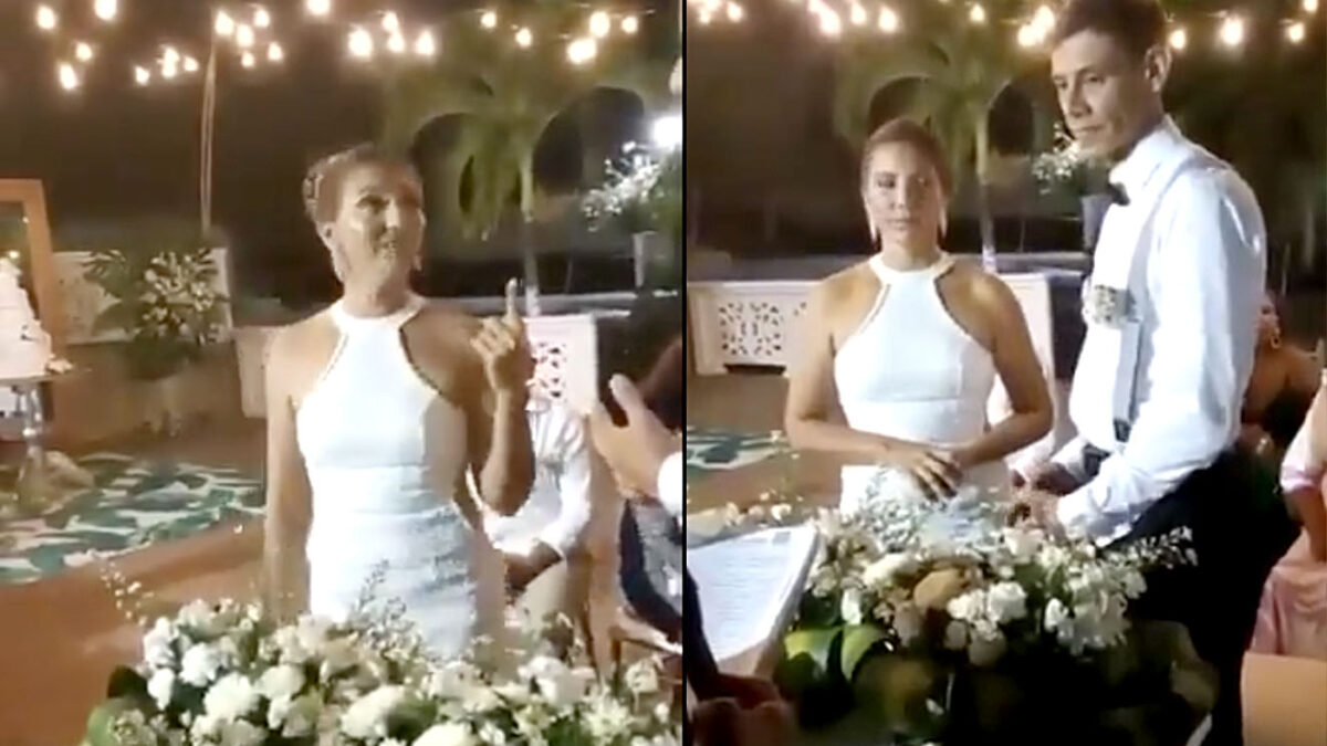 Le dijo que no en el altar: invitados hicieron vaca pa' la boda un video se ha vuelto viral en las redes sociales, mostrando el momento en que una mujer, identificada como Jéssica Lucía, se niega a casarse con su prometido, Santiago Restrepo Vega, alegando el control excesivo de su futuro suegro en la relación.