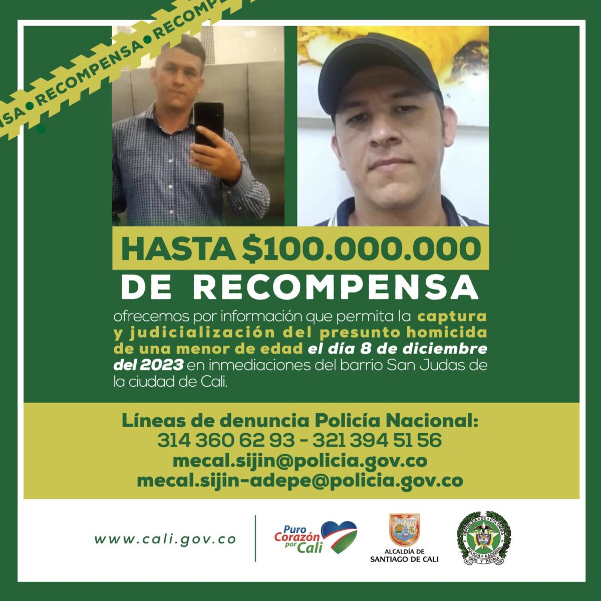 Ofrecen millonaria recompensa por el hombre señalado de abusar y desmembrar a Michel Dayana Michel Dayana fue la joven de 14 años brutalmente asesinada y desmembrada en Cali. Las autoridades se encuentra en la búsqueda de Harold Andrés Echeverry, quien sería el presunto feminicida, por lo que ofrecen $100 millones de pesos por información que dé con su paradero.