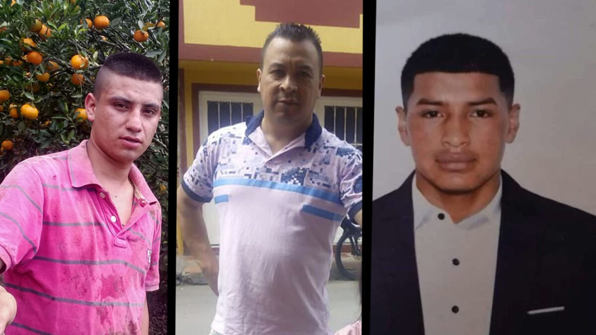 Estos son los tres hombres que fueron asesinados en Mosquera 2 Estos son los tres hombres que fueron asesinados en Mosquera En plena celebración de Navidad se registró el escabroso hallazgo de 3 cadáveres masculinos en una vereda del municipio de Mosquera. Q'HUBO logró conocer quienes fueron las víctimas fatales. Le contamos los detalles.