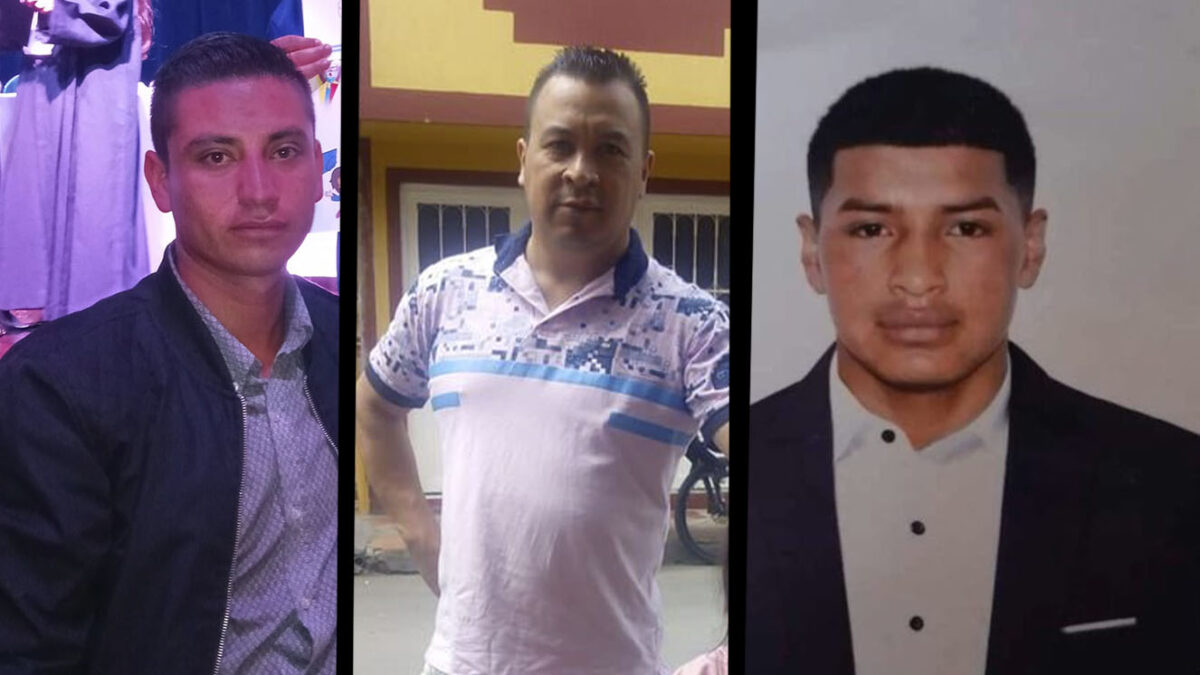 Estos son los tres hombres que fueron asesinados en Mosquera 1 Estos son los tres hombres que fueron asesinados en Mosquera En plena celebración de Navidad se registró el escabroso hallazgo de 3 cadáveres masculinos en una vereda del municipio de Mosquera. Q'HUBO logró conocer quienes fueron las víctimas fatales. Le contamos los detalles.