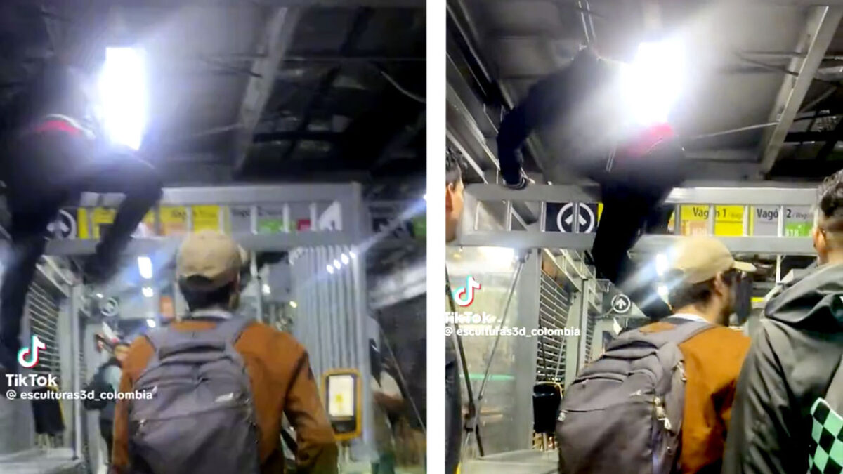 Se creyeron Spiderman para colarse en TransMilenio 10 Se creyeron Spiderman para colarse en TransMilenio En un video quedó captado el momento en el que un grupo de jóvenes ingresa a una estación de TransMilenio, pasando por encima de las nuevas puertas anicolados. Vea el video aquí.