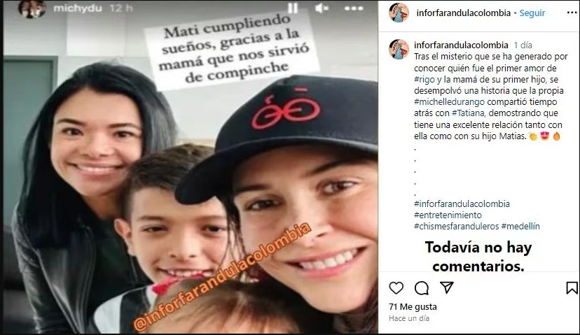Ella es la madre del primer hijo de Rigoberto Urán 1 Ella es la madre del primer hijo de Rigoberto Urán La misma Michelle Durango, esposa de Rigo, se encargó de mostrar como luce la mujer.