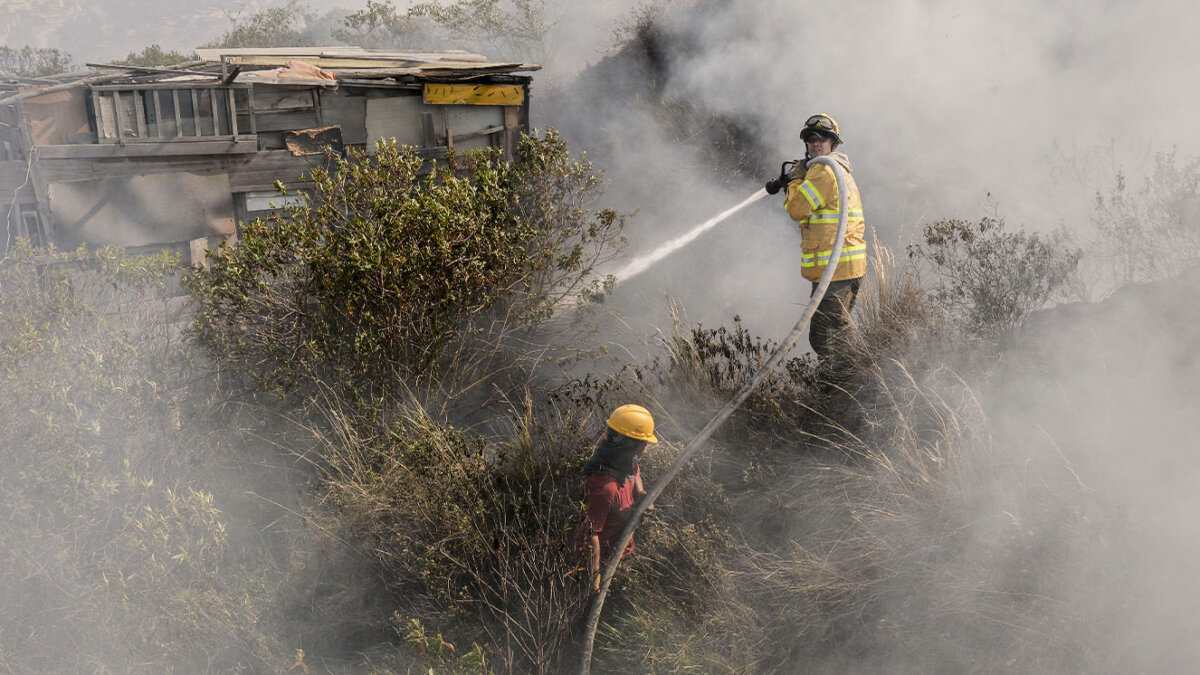 En el corazón de las llamas: combatiendo la emergencia Tras seis días combatiendo el incendio en el cerro El Cable, los bomberos se han ganado el calificativo de héroes. Así es un día de su ardua labor controlando las llamas en un pulmón de la capital.
