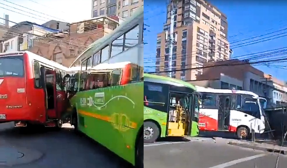 Fuerte choque de dos buses en Teusaquillo: uno se estrelló contra una casa Un fuerte choque entre dos buses ocasionó graves afectaciones de movilidad en la localidad de Teusaquillo.