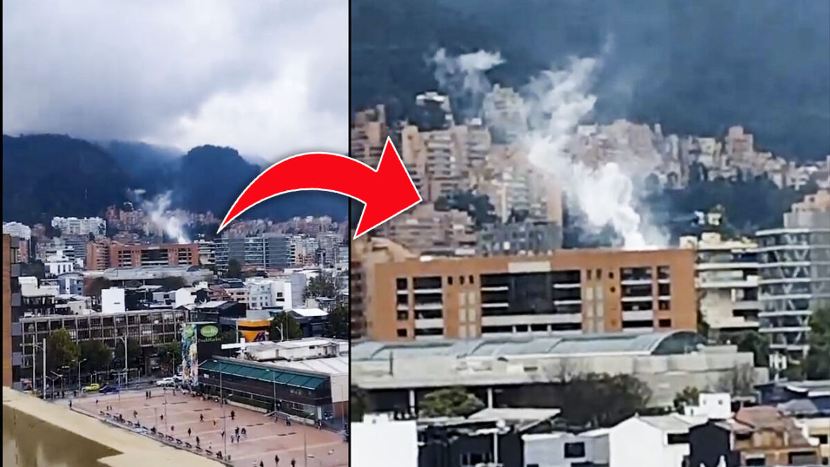 Alerta por columna de humo en la Zona T En este momento se registra una gran columna de humo en inmediaciones al centro comercial Andino.