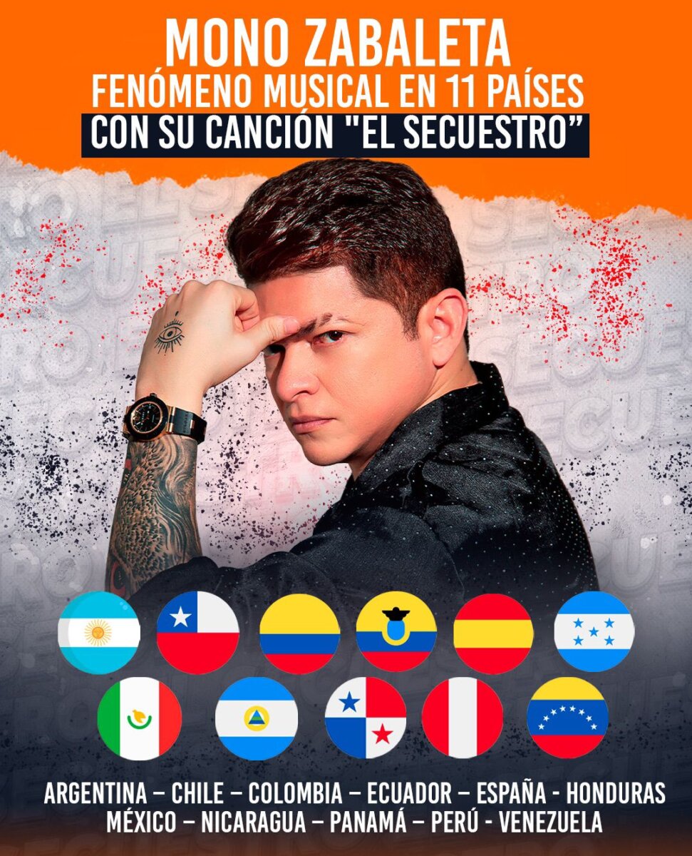 'El Secuestro' del Mono Zabaleta arrasa en más de 11 países 1 'El Secuestro' del Mono Zabaleta arrasa en más de 11 países 'El Secuestro', interpretado por el Mono Zabaleta y Daniel Maestre, se ha convertido en un fenómeno musical.