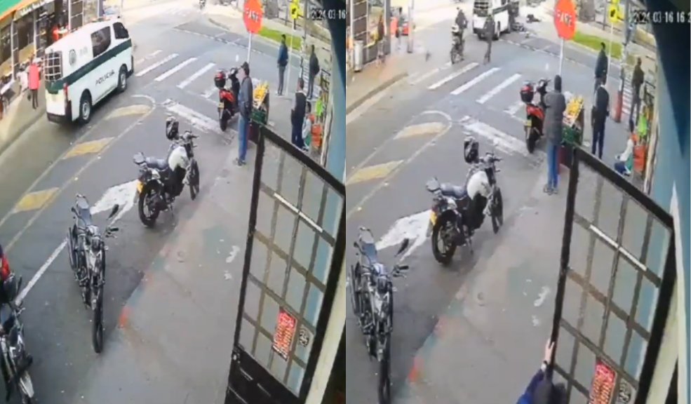 Motociclista murió tras ser arrollado por una patrulla de Policía: familia exige justicia 4 Motociclista murió tras ser arrollado por una patrulla de Policía: familia exige justicia Las cámaras de seguridad de una calle del barrio 20 de Julio registraron el momento en el que una patrulla de Policía atropelló a un motociclista y su acompañante, uno perdió la vida y el otro quedó gravemente herido.