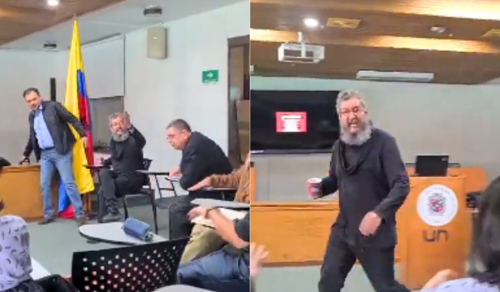 EN VIDEO: Denuncian agresión verbal y amenazas de un profesor de la U. Nacional a otra docente En video quedó registrado el violento comportamiento de un profesor de la Universidad Nacional hacia otra docente de la misma institución.