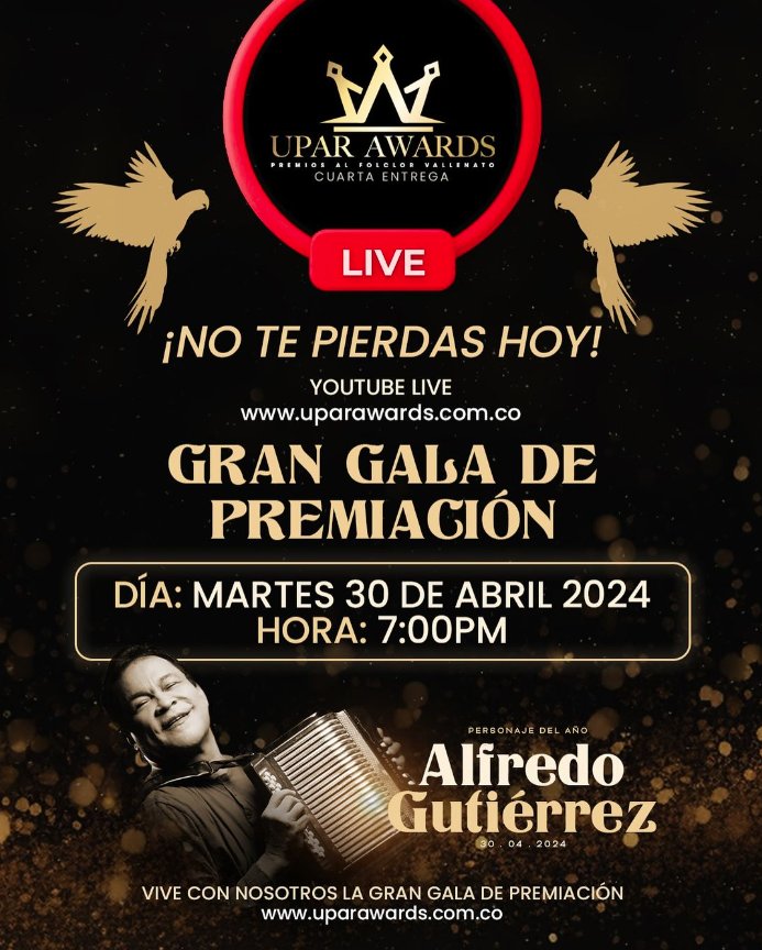 Esta noche el vallenato se viste de gala con los Premios Upar Awards 2 Esta noche el vallenato se viste de gala con los Premios Upar Awards Valledupar ya está vestida de fiesta con una nueva edición del Festival de la Leyenda Vallenata, que desde hace algunos años, también cuenta con un evento de gala que busca exaltar lo mejor del folclor vallenato del último año: los Upar Awards.