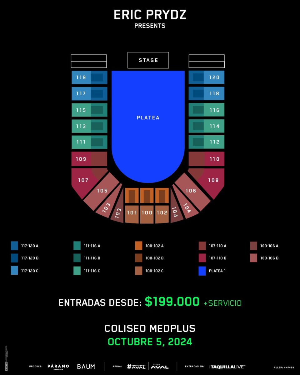 El Dj Eric Prydz trae su show 'Holo' por primera vez a Bogotá Tras de recorrer las ciudades más importantes del mundo, el DJ sueco Eric Prydz llega a Colombia para presentar su espectáculo 'HOLO'. El evento tendrá lugar en el Coliseo Medplus el próximo 5 de octubre.'