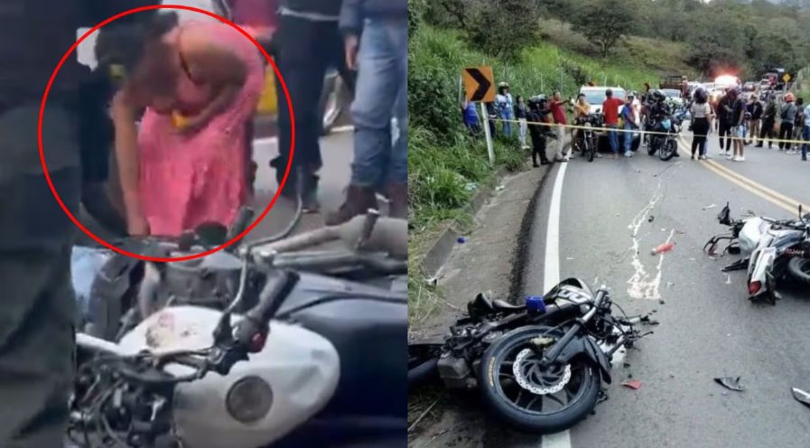 ¡De no creer! Graban a mujer probando la sangre de dos motociclistas muertos 1 ¡De no creer! Graban a mujer probando la sangre de dos motociclistas muertos En un video quedó registrado el momento en el que la mujer se acerca a los dos cuerpos y prueba la sangre de los dos motociclistas.