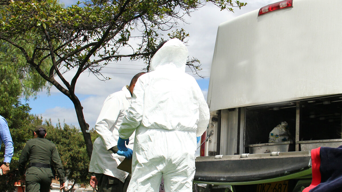 Encontraron una cabeza humana en un basurero de Bogotá 1 Encontraron una cabeza humana en un basurero de Bogotá La identidad de la persona fallecida aún no ha sido determinada. Según informes preliminares, la cabeza estaba envuelta en bolsas plásticas negras y cubierta con una chaqueta roja.