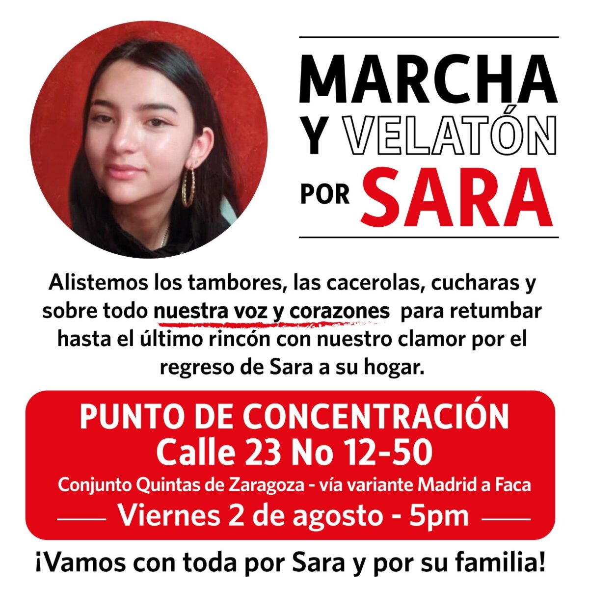 Buscan a Sara Gómez, menor desaparecida en Madrid, Cundinamarca 2 Buscan a Sara Gómez, menor desaparecida en Madrid, Cundinamarca Sara Gómez, una menor de 14 años, fue vista por última vez el viernes 26 de julio.