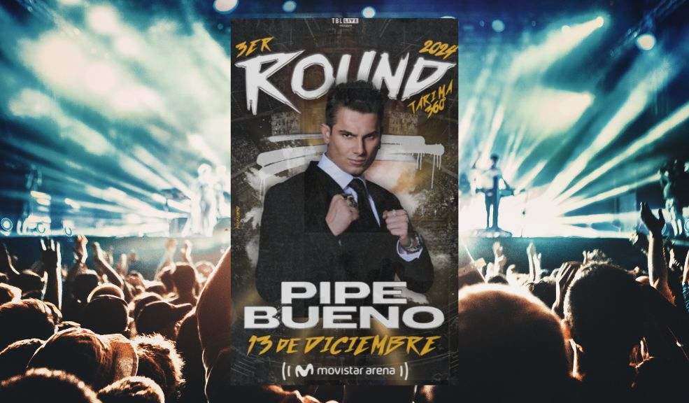 Pipe Bueno anuncia su "3er Round" en el Movistar Arena Pipe Bueno regresa al Movistar Arena de Bogotá el 13 de diciembre de 2024 con su espectáculo "3er Round". Será su primer concierto en un escenario 360°, ofreciendo una experiencia única e inmersiva para sus fanáticos.