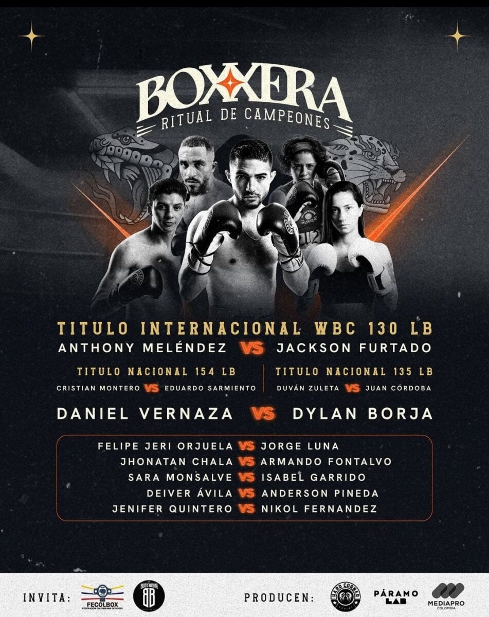 Llega "BOXXERA: Ritual de Campeones", la velada de boxeo profesional en Bogotá 1 Llega "BOXXERA: Ritual de Campeones", la velada de boxeo profesional en Bogotá El próximo 28 de septiembre, Bogotá será el escenario de un evento sin precedentes con el regreso de BOXXERA: Ritual de Campeones. Esta emocionante velada se llevará a cabo en el Distrito Verde, un espacio que se transformará en el epicentro del boxeo en Colombia.