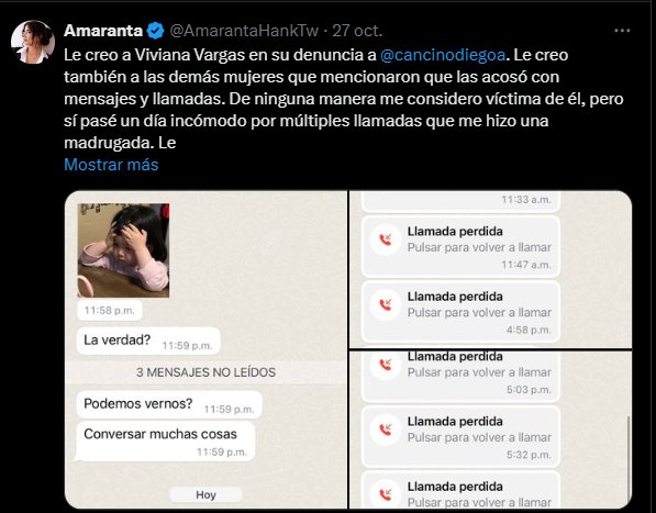 Amaranta Hank publicó explosivos chats con el exviceministro del Interior, Diego Cancino 1 Amaranta Hank publicó explosivos chats con el exviceministro del Interior, Diego Cancino Hank se pronunció en sus redes sociales revelando unas capturas de pantalla donde aparece hablando con Cancino.