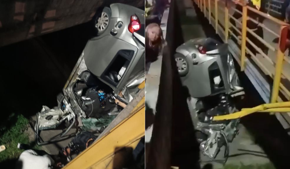 Impactante accidente: carro cayó a un caño en Usaquén Un grave accidente de tránsito causó conmoción entre los residentes del norte de Bogotá, pues un carro cayó a un caño en Usaquén, dejando 4 personas lesionadas.