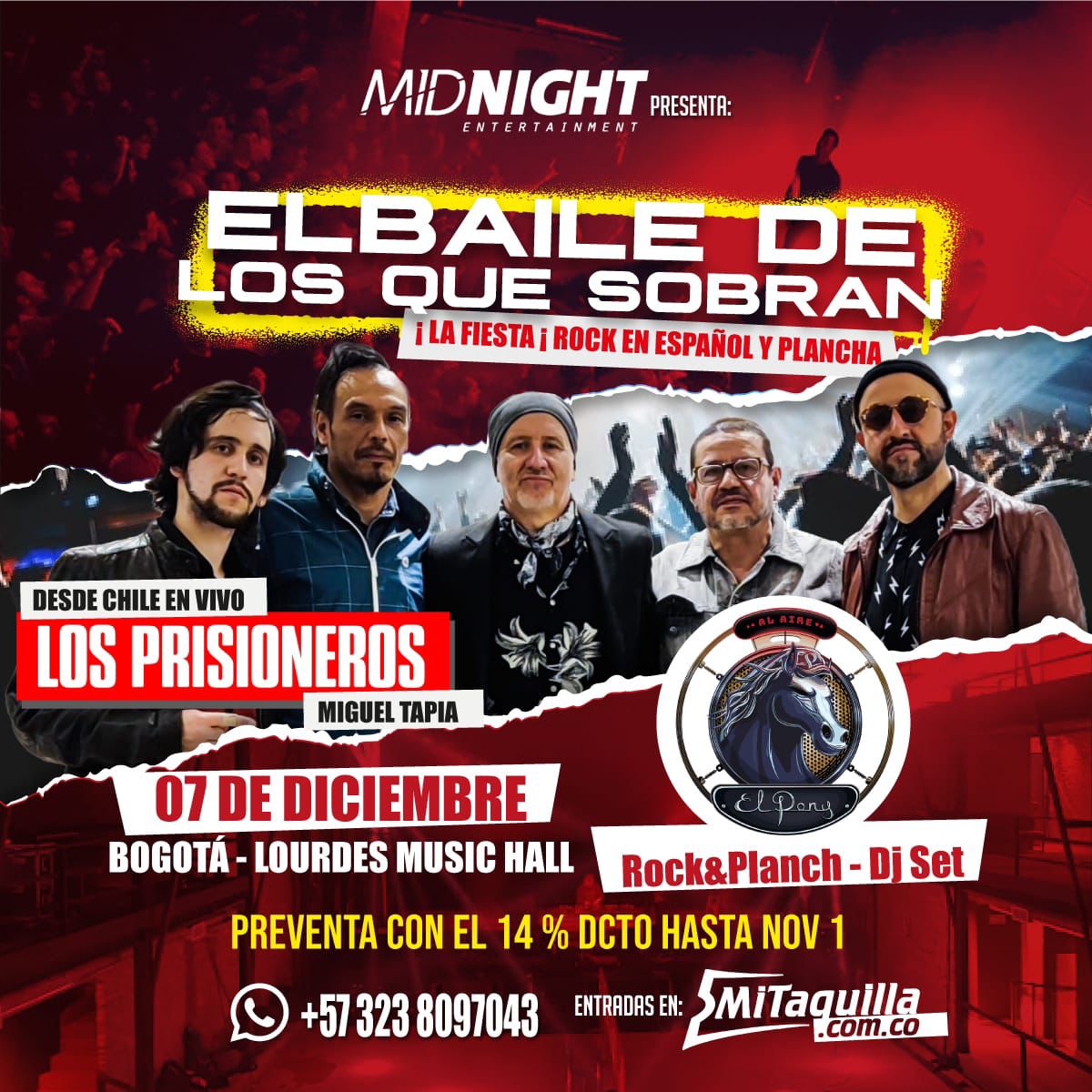 Todo lo que debe saber sobre el gran concierto de Los Prisioneros en Bogotá 1 Todo lo que debe saber sobre el gran concierto de Los Prisioneros en Bogotá ¡Los Prisioneros regresan a Colombia! Miguel Tapia y su icónica banda chilena encenderán Bogotá y Villavicencio en diciembre.