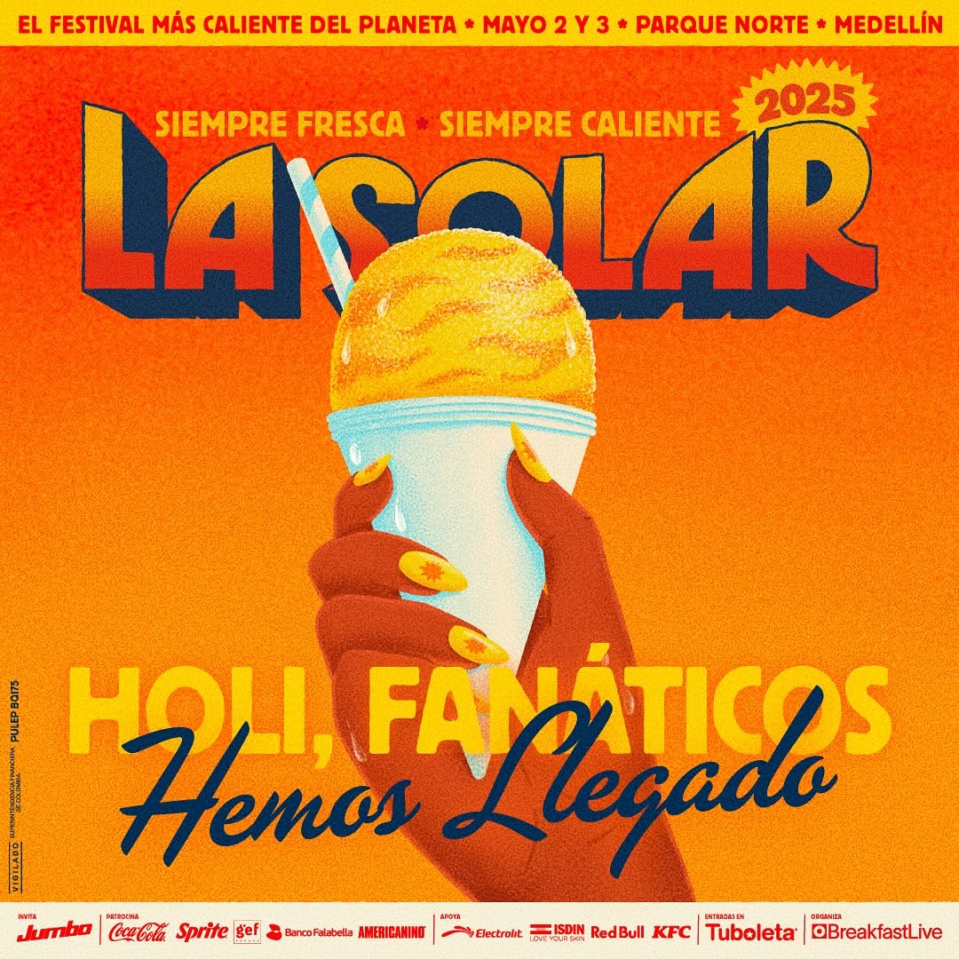 El festival del sol: 'La Solar' llega con su explosión de ritmos a Colombia 1 El festival del sol: 'La Solar' llega con su explosión de ritmos a Colombia La edición de 2024 buscará superar todas las expectativas y reafirmarse como uno de los festivales más icónicos de la región.