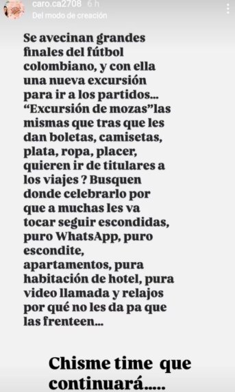 El futbolista Edwin Cardona tomó radical decisión tras declaraciones de su esposa en redes Carolina Castaño, la pareja de Edwin Cardona, reveló y expresó su molestia con respecto los beneficios de las “mozas” de algunos jugadores.
