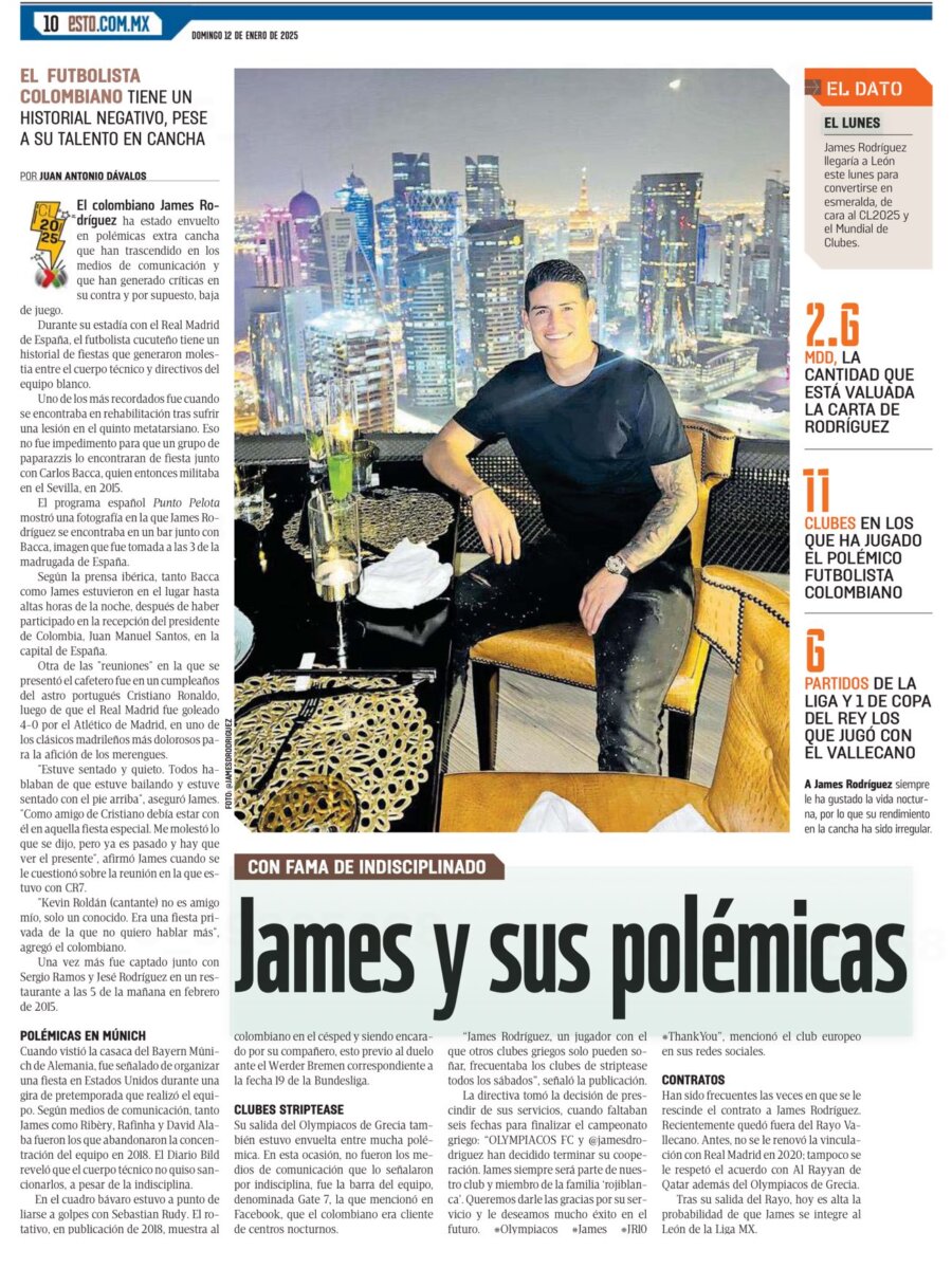 La llegada de James al fútbol de México divide opiniones en ese país 2 La llegada de James al fútbol de México divide opiniones en ese país La llegada de James Rodríguez al club León de México divide opiniones en la prensa de ese país. Esto es lo que cuentan.