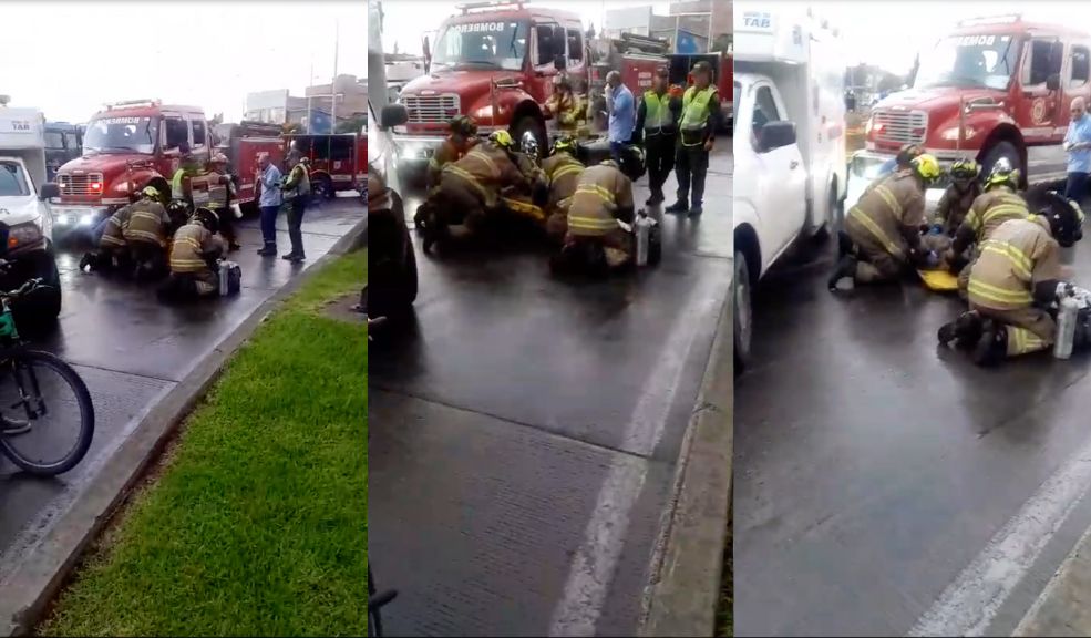 Hombre cae en carril de Transmilenio tras lanzarse desde un puente Hombre resulta herido tras caer al carril de TransMilenio en la 30 con sexta. Bomberos atendieron la emergencia.