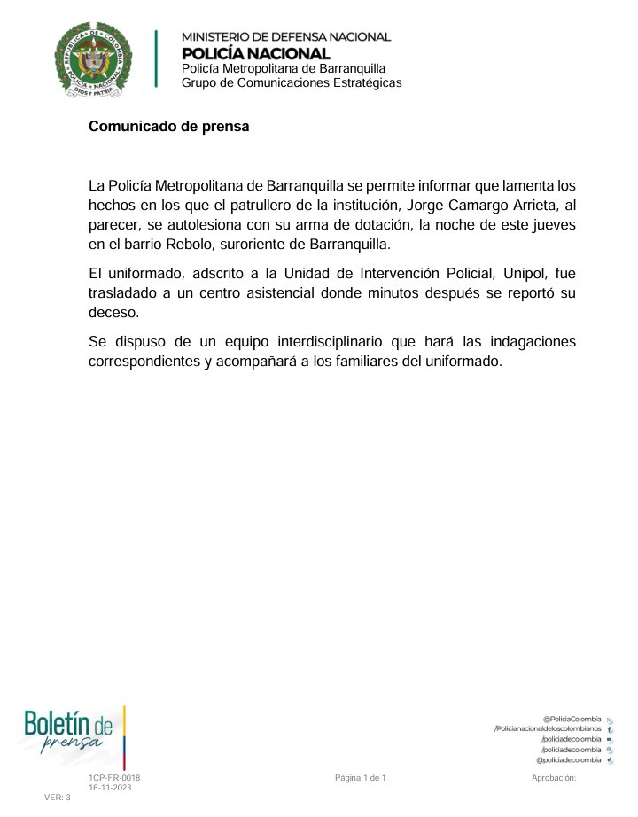 Policía se quitó la vida tras arrollar accidentalmente a una menor Se ha señalado que el patrullero podría haber estado bajo presión por la posibilidad de enfrentar una investigación disciplinaria por el accidente con la menor, lo que habría influido en su trágica decisión.