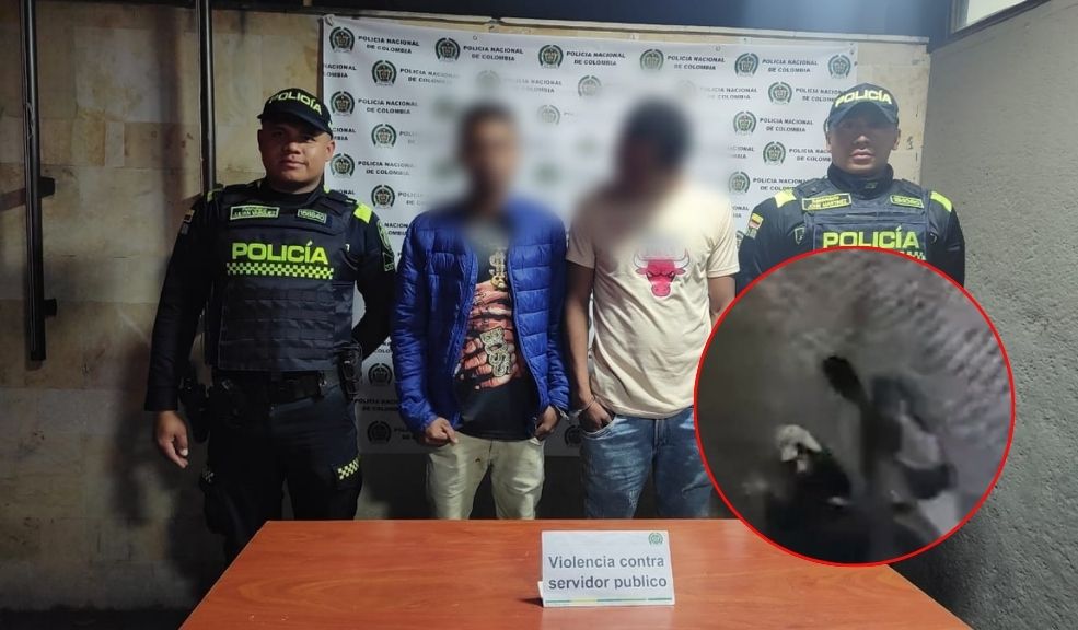 Capturan a responsables de agredir a policías en Suba En video quedó registrado el momento en el que un hombre agrede a un policía.