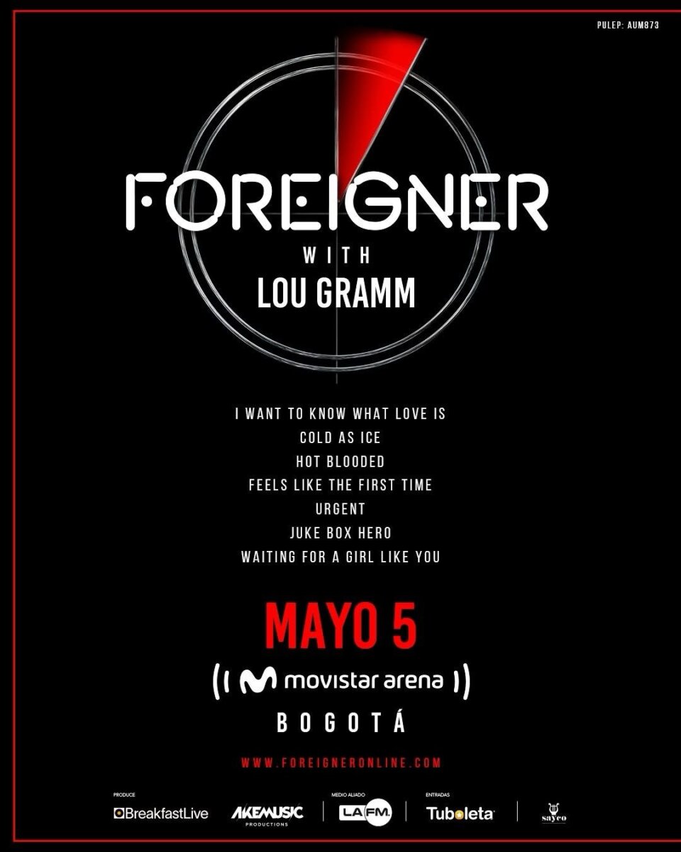 ¡Foreigner se toma Bogotá! Concierto imperdible en el Movistar Arena 1 ¡Foreigner se toma Bogotá! Concierto imperdible en el Movistar Arena Foreigner es conocida por su potente puesta en escena y su capacidad de hacer vibrar a la audiencia. Le contamos cuándo estará en Bogotá.