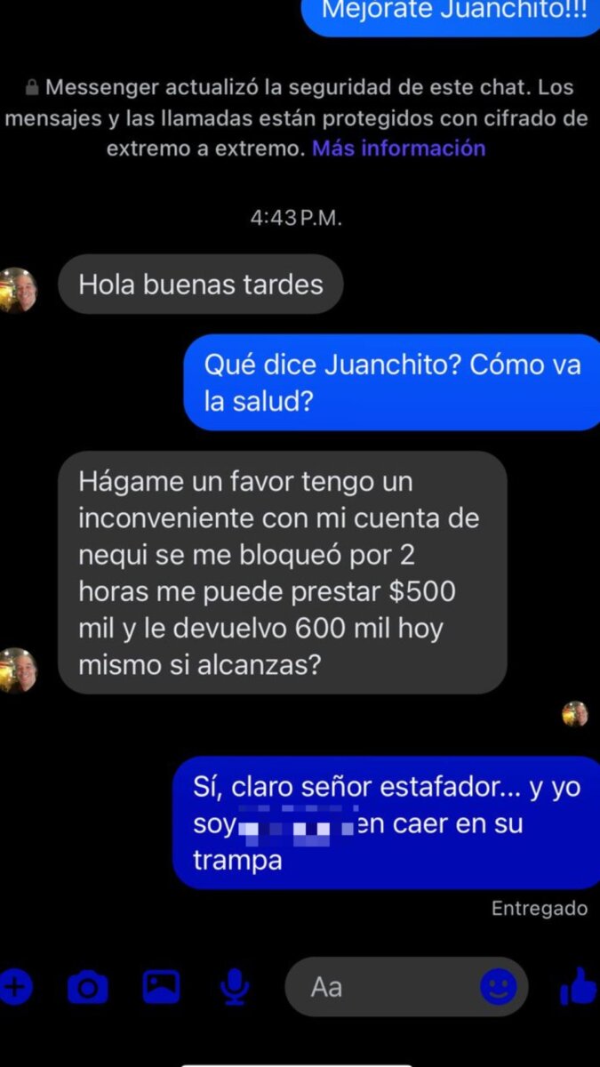 Hackearon al actor Juancho Arango para robar a sus seguidores.