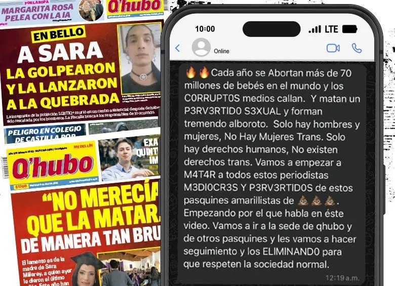 Flip condena las amenazas a Q'HUBO Medellín tras informar el asesinato de Sara Millerey La Fundación para la Libertad de Prensa (Flip) se pronunció y rechazó las amenazas recibidas por el diario Q'HUBO Medellín, luego de informar sobre el asesinato de Sara Millerey.