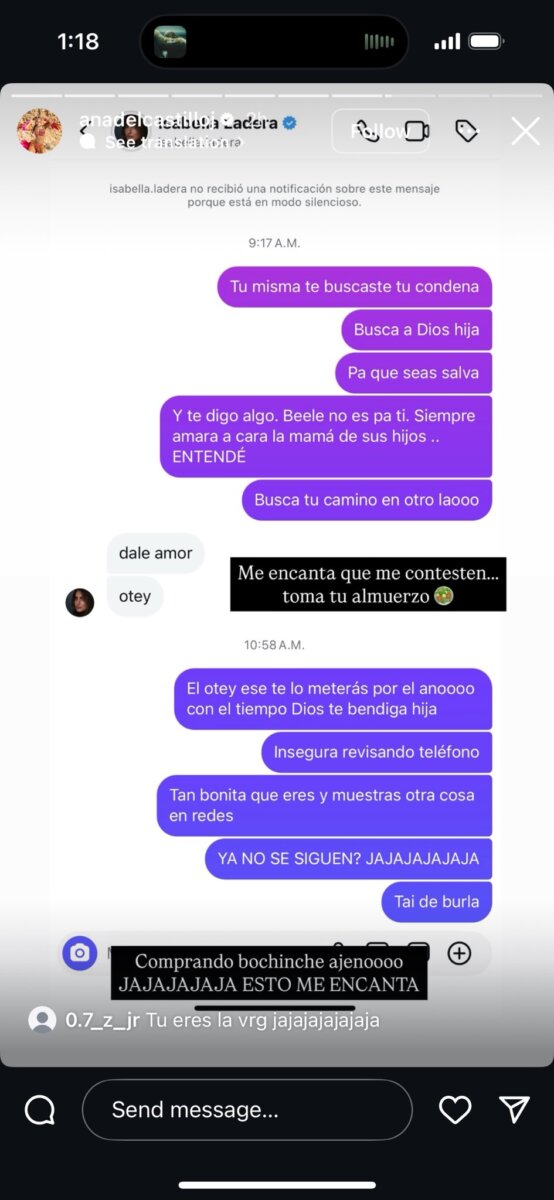 El agarrón de Ana del Castillo con Isabella Ladera por Beéle: esta es la razón La cantante de vallenato, Ana del Castillo, reveló en sus redes la discusión que tuvo con la influenciadora venezolana, Isabella Ladera, por su relación con el reguetonero Beéle. Hay fuertes comentarios.