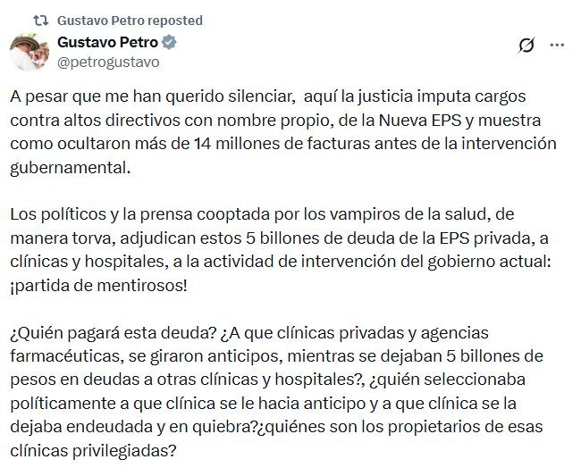 Imputaron a exgerente de Nueva EPS por presunta desviación de recursos A pesar de lo grave del caso, ninguno de los implicados aceptó los cargos y no fueron enviados a prisión, pues el juez del caso consideró que las solicitudes de la Fiscalía no cumplían los requisitos mínimos.