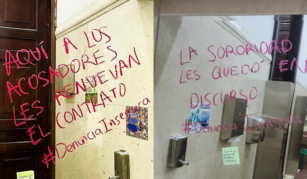 Con mensajes en los baños del Congreso, denuncian presunto caso de acoso sexual