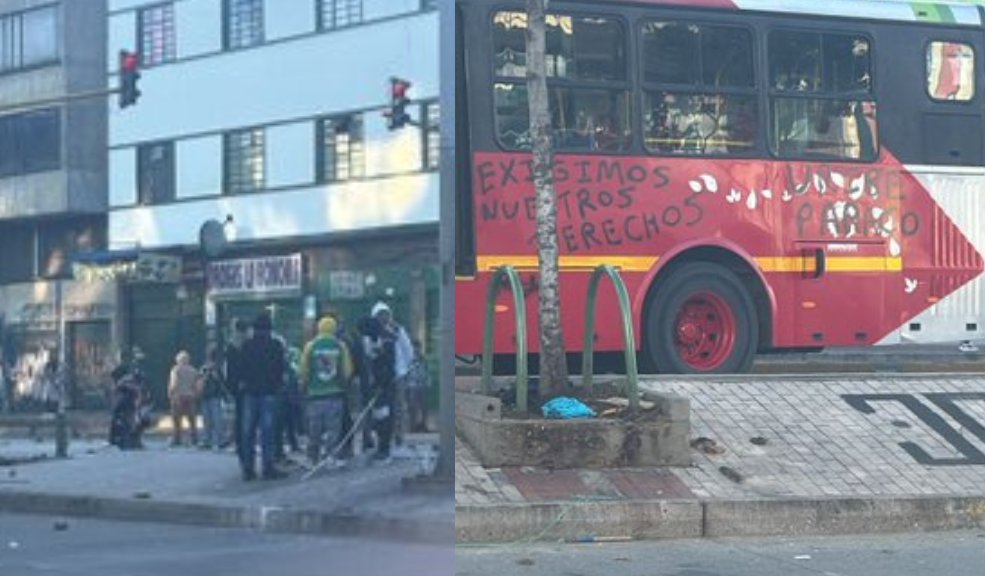 Protestas de indígenas colapsan el tráfico de Bogotá
