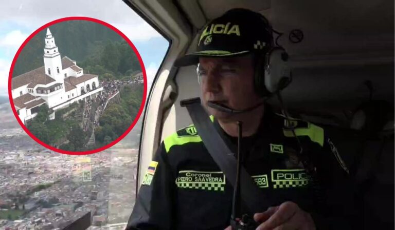 La Policía acompaña las peregrinaciones en Bogotá, desde el aire