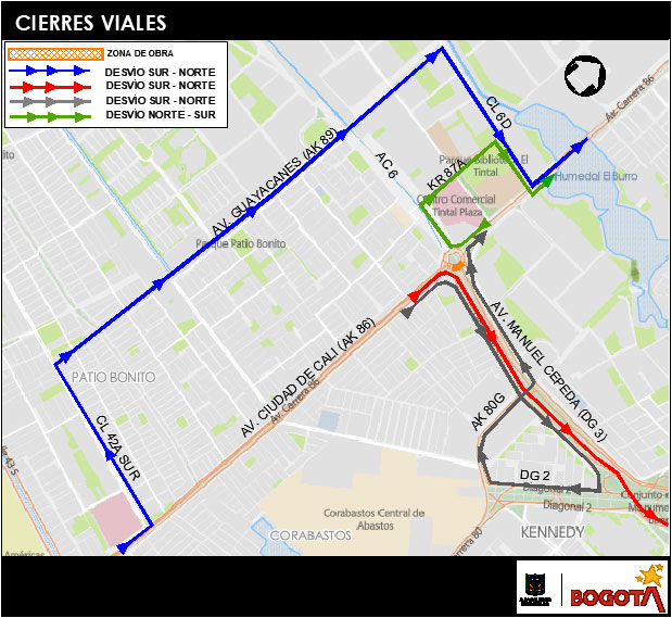¡Pilas! Anuncian cierre en la glorieta de la Av. Cali con A. Américas por obras 4 ¡Pilas! Anuncian cierre en la glorieta de la Av. Cali con A. Américas por obras Los cierres se extenderán durante varios días en horario nocturno, de 11:00 p. m. a 4:00 a. m.