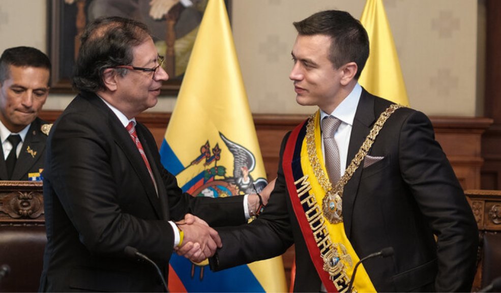 Petro dice que fue a posesión de Noboa para plantear proyecto de la Gran Colombia 4 Petro dice que fue a posesión de Noboa para plantear proyecto de la Gran Colombia Petro también manifestó que le solicitara a Noboa liberar todos los presos políticos, articular las fuerzas de defensa para contener el crimen, y establecer un dialogo nacional democrático.