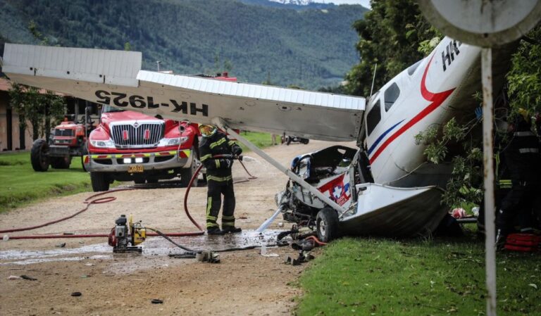 Confirman la primera muerte tras accidente de avioneta en Cundinamarca