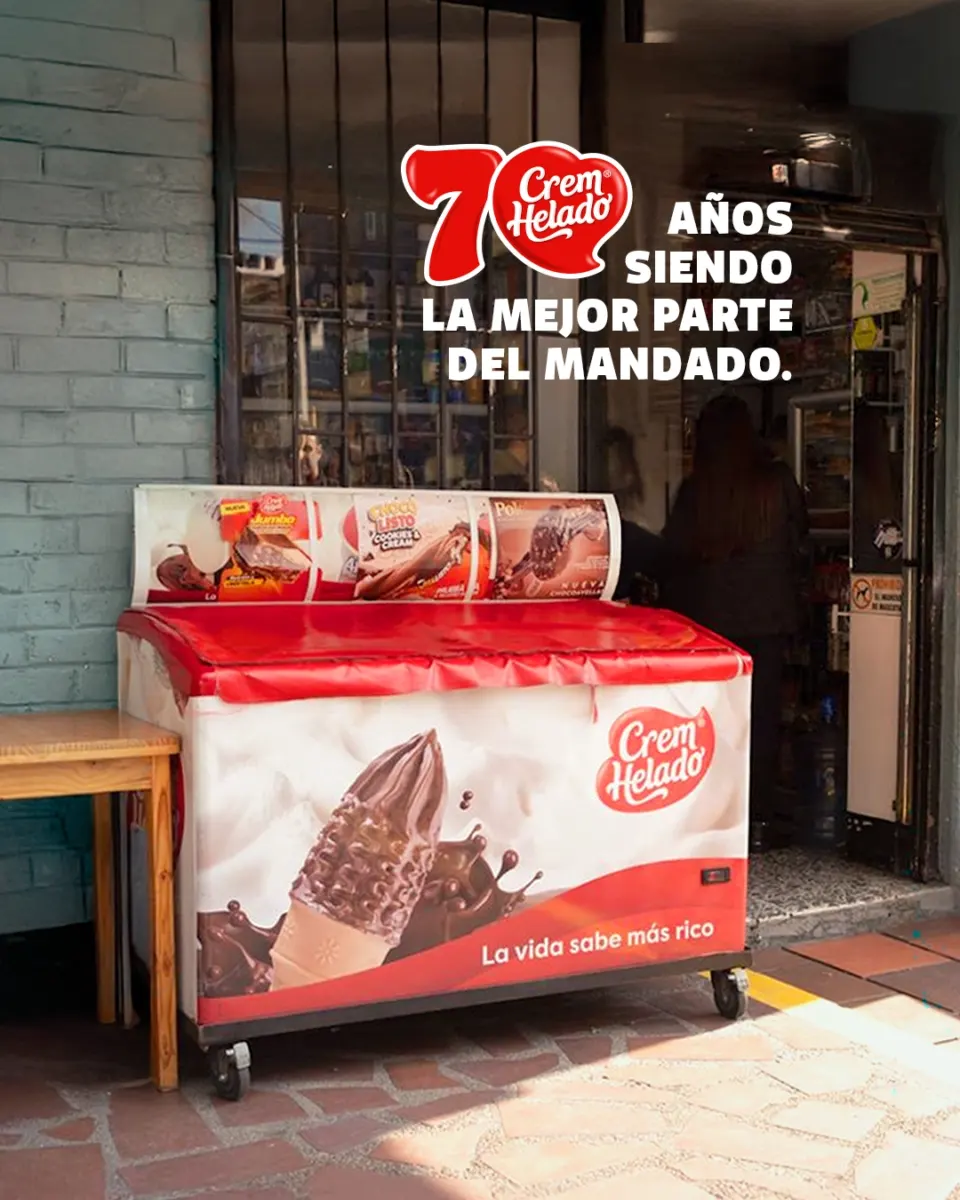 Crem Helado cumple 70 años como marca líder que acompaña con sabor y felicidad a los colombianos 2 Crem Helado cumple 70 años como marca líder que acompaña con sabor y felicidad a los colombianos Crem Helado, la marca que ha endulzado la vida de millones de colombianos, celebra 70 años. Además de seguir liderando el mercado nacional, da un paso importante al llegar a Estados Unidos, llevando su historia y sabor a las familias latinas que crecieron con ella.