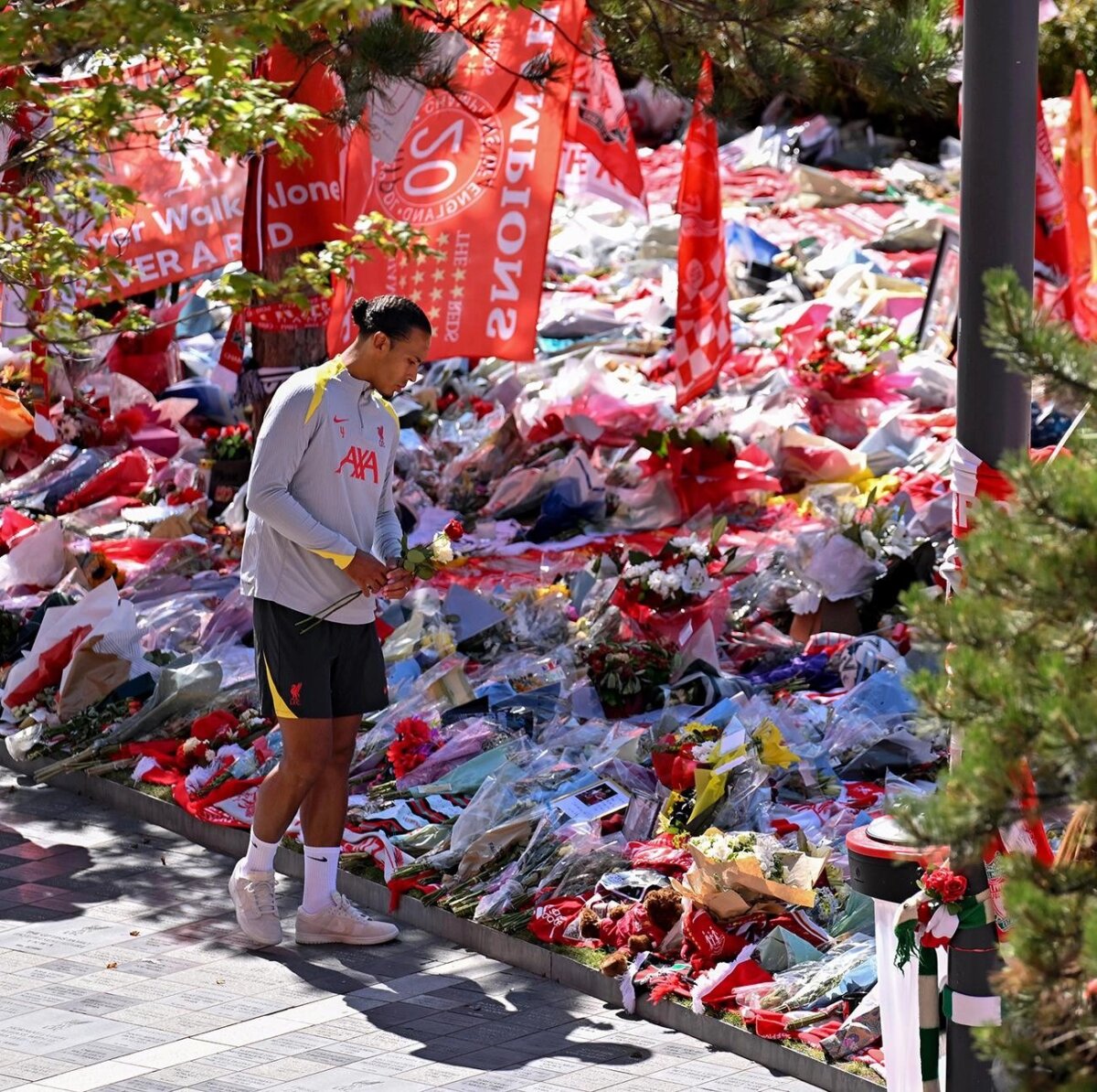 Liverpool hizo un emotivo homenaje en memoria de Diogo Jota 2 Liverpool hizo un emotivo homenaje en memoria de Diogo Jota El Liverpool con la participación de la viuda del futbolista portugués, realizaron un sentido homenaje en el que asistieron jugadores y cuerpo técnico.