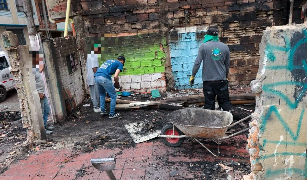 En Suba incendio consumió una vivienda: tres familias quedaron sin hogar