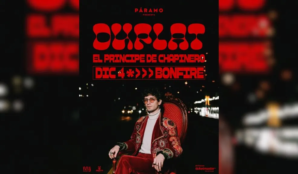Bogotá se moverá al ritmo de Duplat, ‘El Príncipe de Chapinero’, en Bonfire 2 Bogotá se moverá al ritmo de Duplat, ‘El Príncipe de Chapinero’, en Bonfire Duplat, el artista que rompe las barreras entre el piano clásico y el pop contemporáneo, se presentará el próximo 4 de diciembre en el recinto Bonfire de Bogotá. Durante el concierto, cantará temas como 'Gigantes', 'Hasta Nunca', y colaboraciones como 'Dulce y Amarga' con Andrés Cepeda y 'Fresa' con Manuel Medrano.