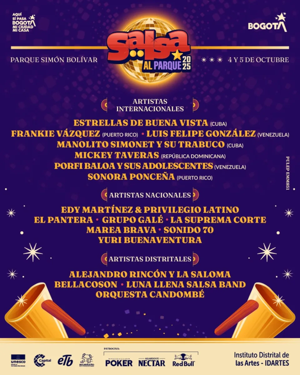 Bogotá se prepara para la nueva edición de Salsa al Parque. Estos son los artistas invitados