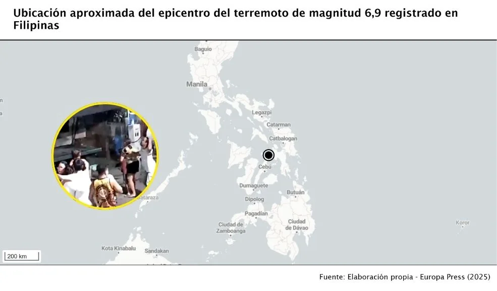 Fuerte terremoto de magnitud 6,9 sacude Filipinas y activa alerta de tsunami Un terremoto de magnitud 6,9 sacudió Filipinas, dejando alerta de tsunami y posibles daños en Cebú y zonas cercanas.
