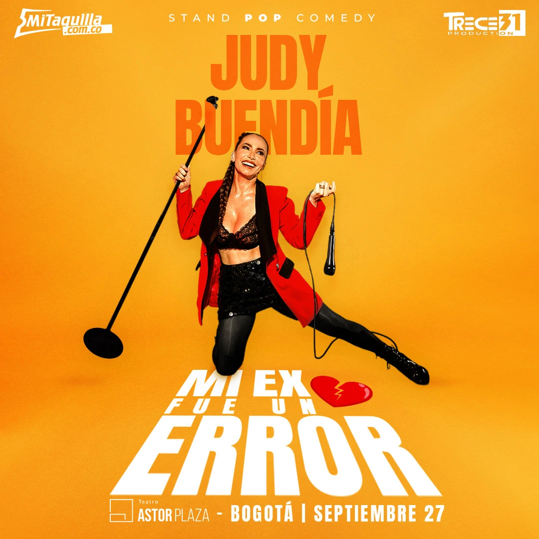 Judy Buendía llega al teatro con la fórmula para reírse de los ex y triunfar en el amor La cantante, compositora, actriz y directora audiovisual venezolana, Judy Buendía, se presentará este sábado en el Teatro Astor Plaza con su exitoso show 'Mi ex fue un error', una propuesta que mezcla la comedia con la música. Hablamos con ella.