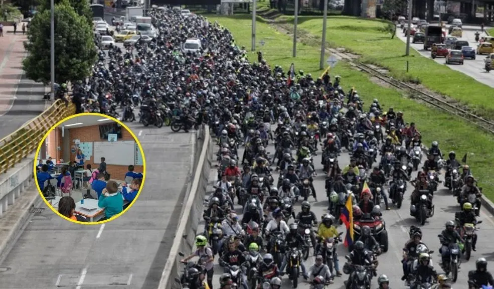 Soacha suspende clases presenciales por paro de conductores en Bogotá 7 Soacha suspende clases presenciales por paro de conductores en Bogotá La Alcaldía de Soacha anunció la suspensión de clases presenciales en todas las instituciones educativas oficiales para este martes 16 de septiembre, como medida preventiva frente a las manifestaciones y concentraciones de conductores que afectarán a la ciudad de Bogotá.