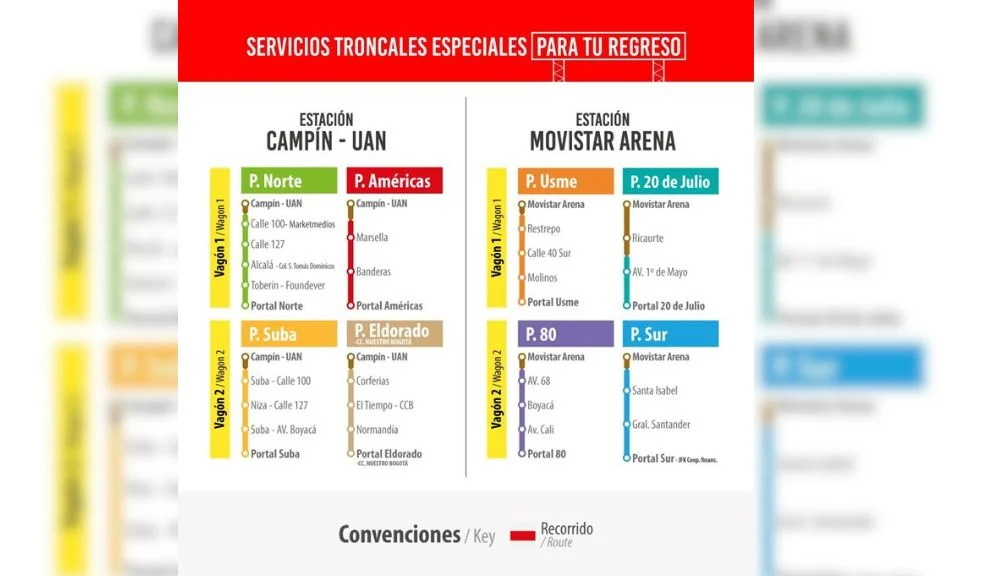 Sí fue a Viva la Salsa: estas son las rutas de TransMilenio habilitadas para el regreso a casa TransMilenio diseñó un operativo especial que busca facilitar tanto la llegada como la salida para los asistentes del concierto Viva la Salsa.